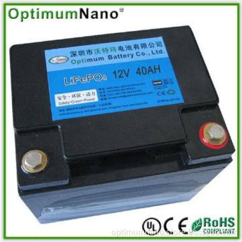 12V 40ah Recharegable Battery for UPS, E-Bike, Solar/Wind System